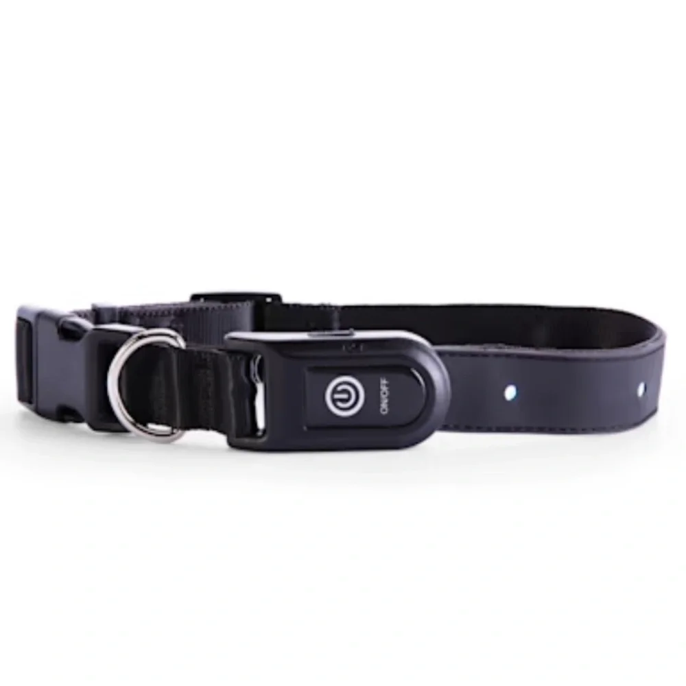 YOULY The Extrovert Black LED Dog Collar Small